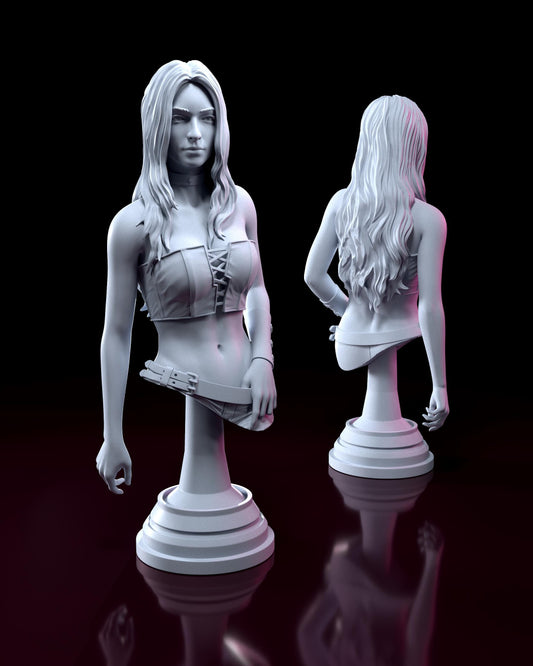 Trish Devil May Cry 4 Bust - resin tabletop miniature front view