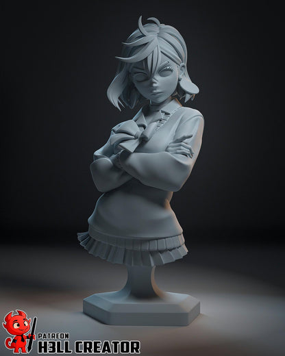 Momo Ayase DanDaDan Bust - paintable tabletop miniature product view