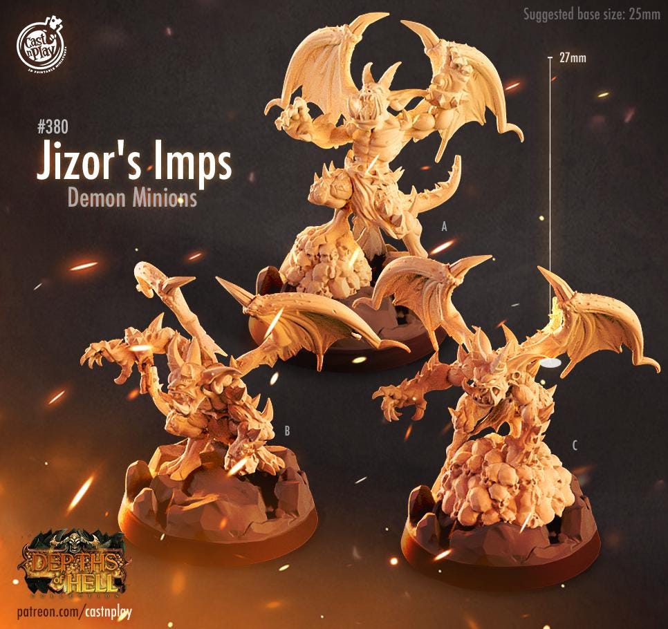 Imp Miniature - resin tabletop miniature front view