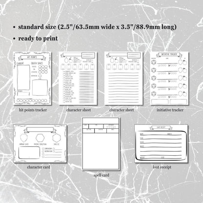 Quick Reference Cards Collection - printable tabletop RPG resource preview