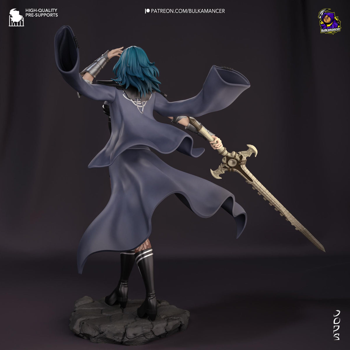 Byleth Figure - Fire Emblem - 3D printed miniature detail view