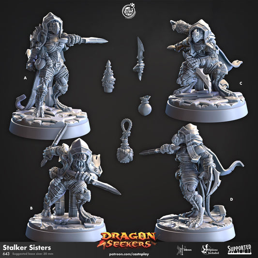 Dragonborn Rogue Miniature - resin tabletop miniature front view