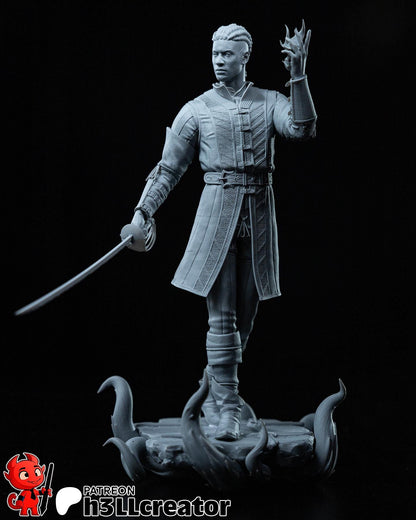 Wyll Figure - Baldur's Gate 3 - resin tabletop miniature alternate angle
