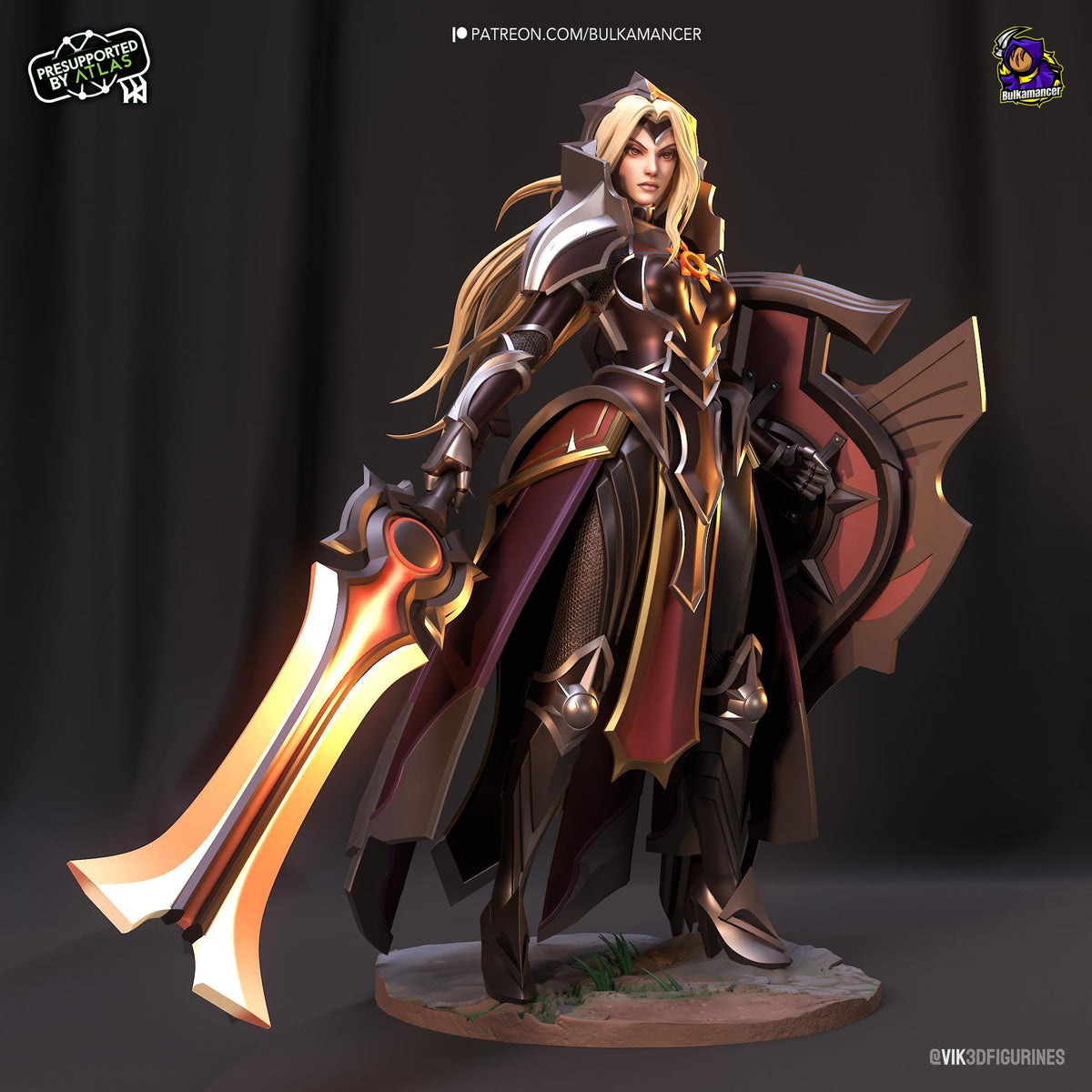 Leona Figure - League of Legends - resin tabletop miniature front view