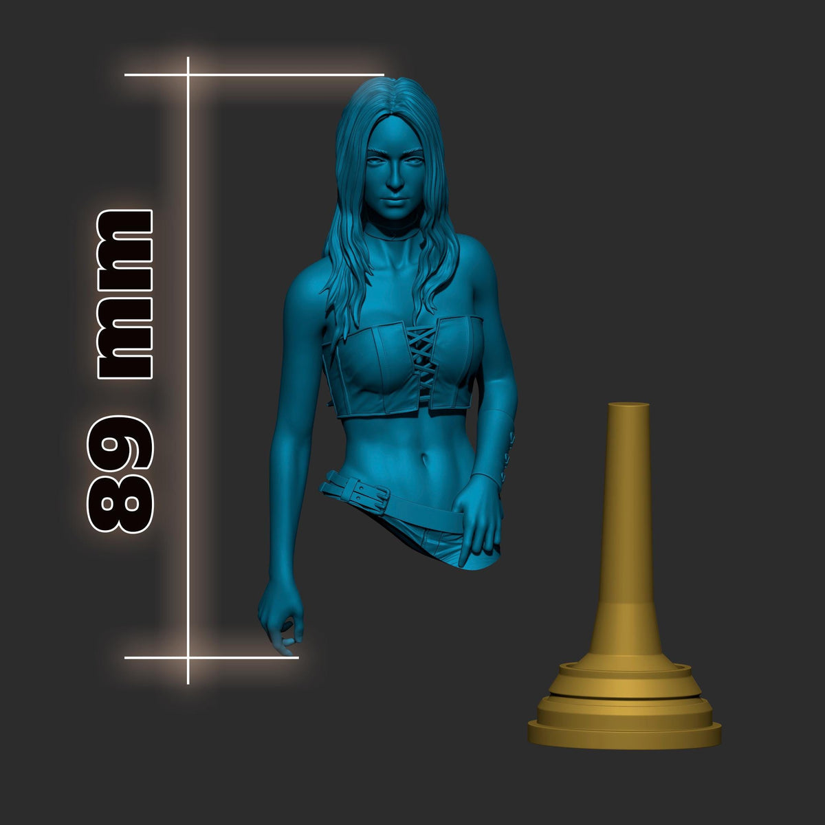 Trish Devil May Cry 4 Bust - resin tabletop miniature alternate angle