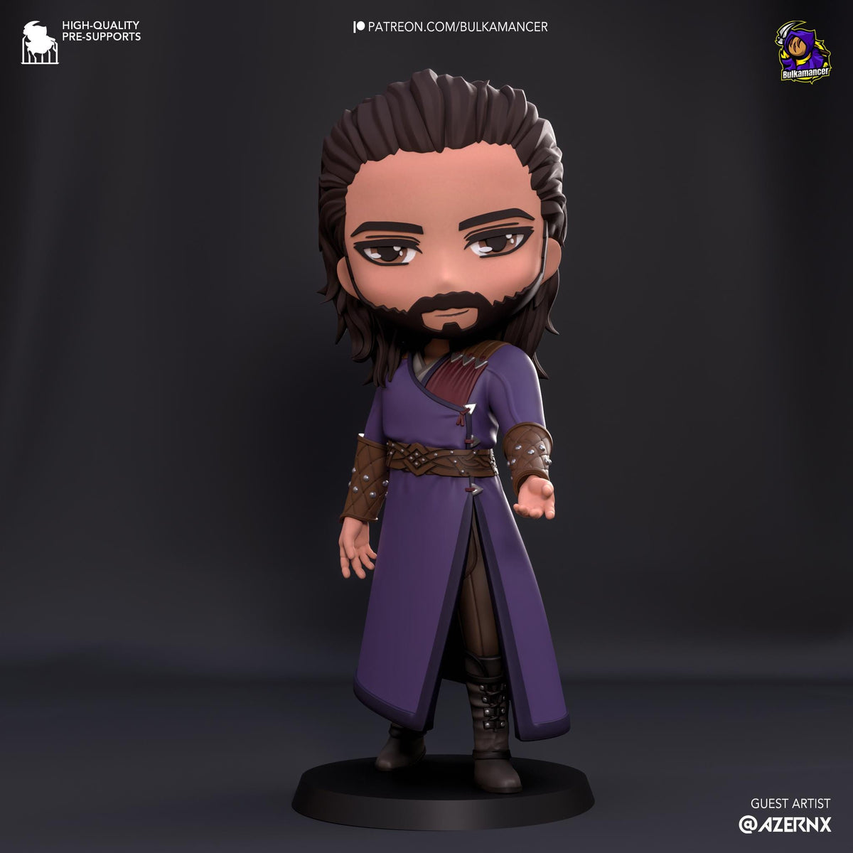 Gale Chibi Figure - Baldur’s Gate 3 - resin tabletop miniature alternate angle