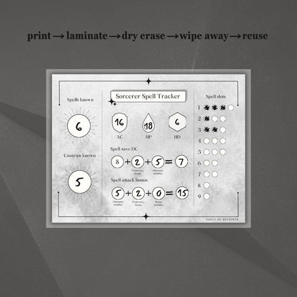 Printable Spell Slot Trackers - digital product alternate preview