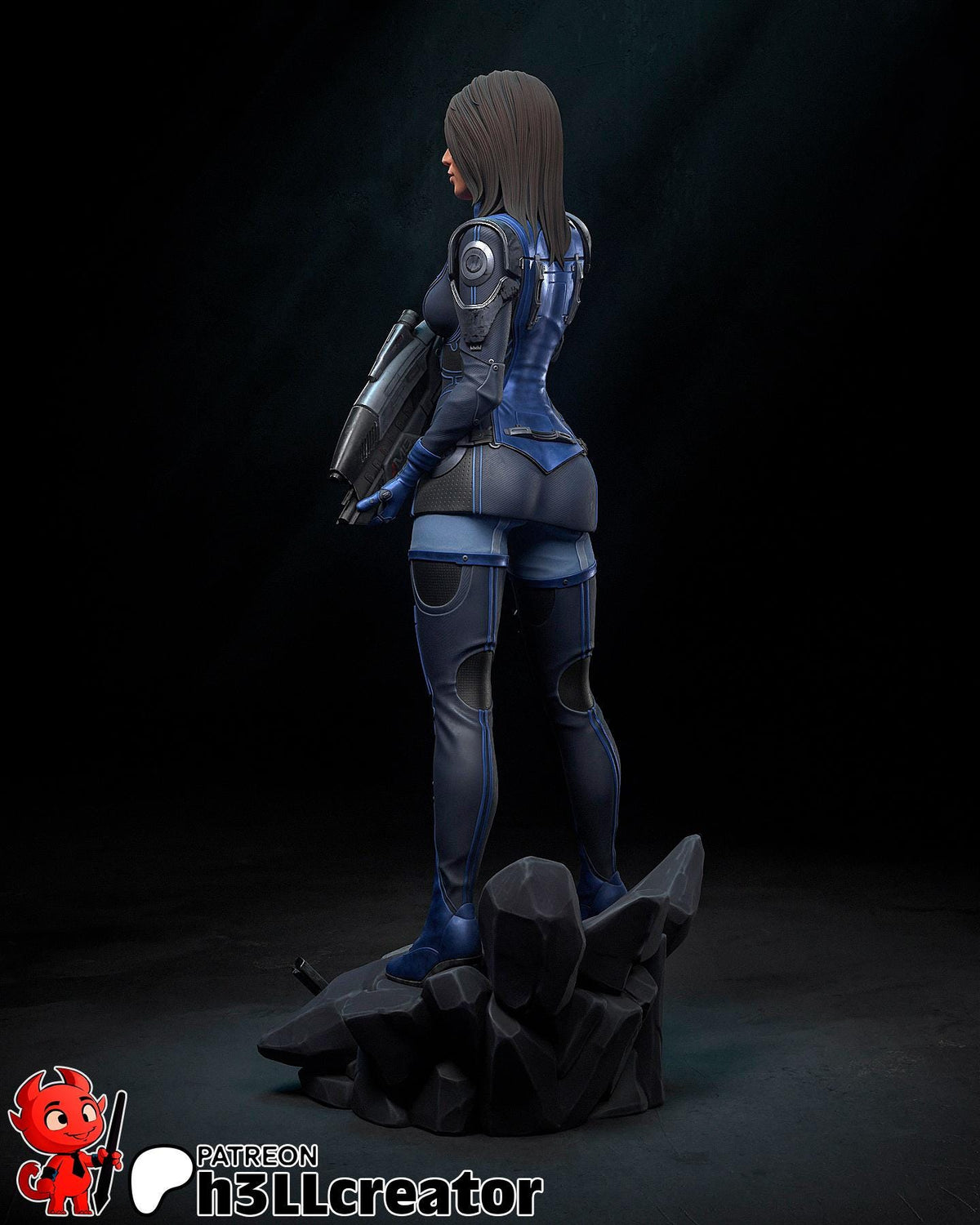 Ashley Williams Figure - Mass Effect - paintable tabletop miniature product view