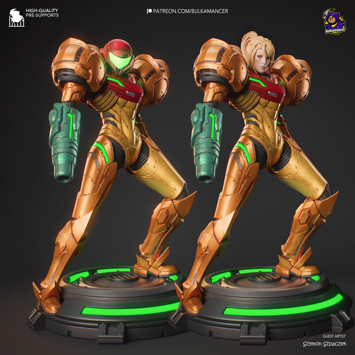 Samus Aran Figure - Metroid - 3D printed miniature detail view