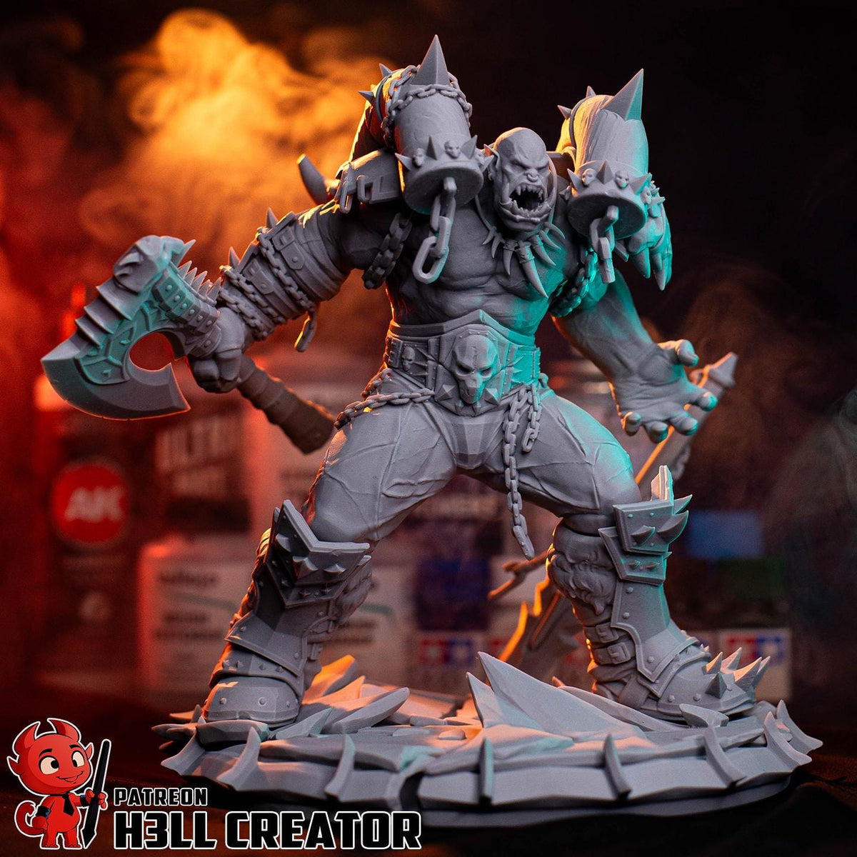 Garrosh Hellscream Figure - World of Warcraft - resin tabletop miniature front view