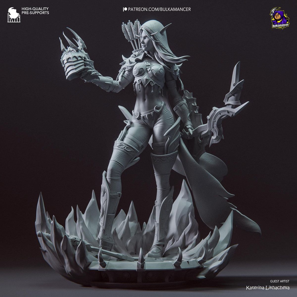 Sylvanas Windrunner Figure - World of Warcraft - resin miniature view 5