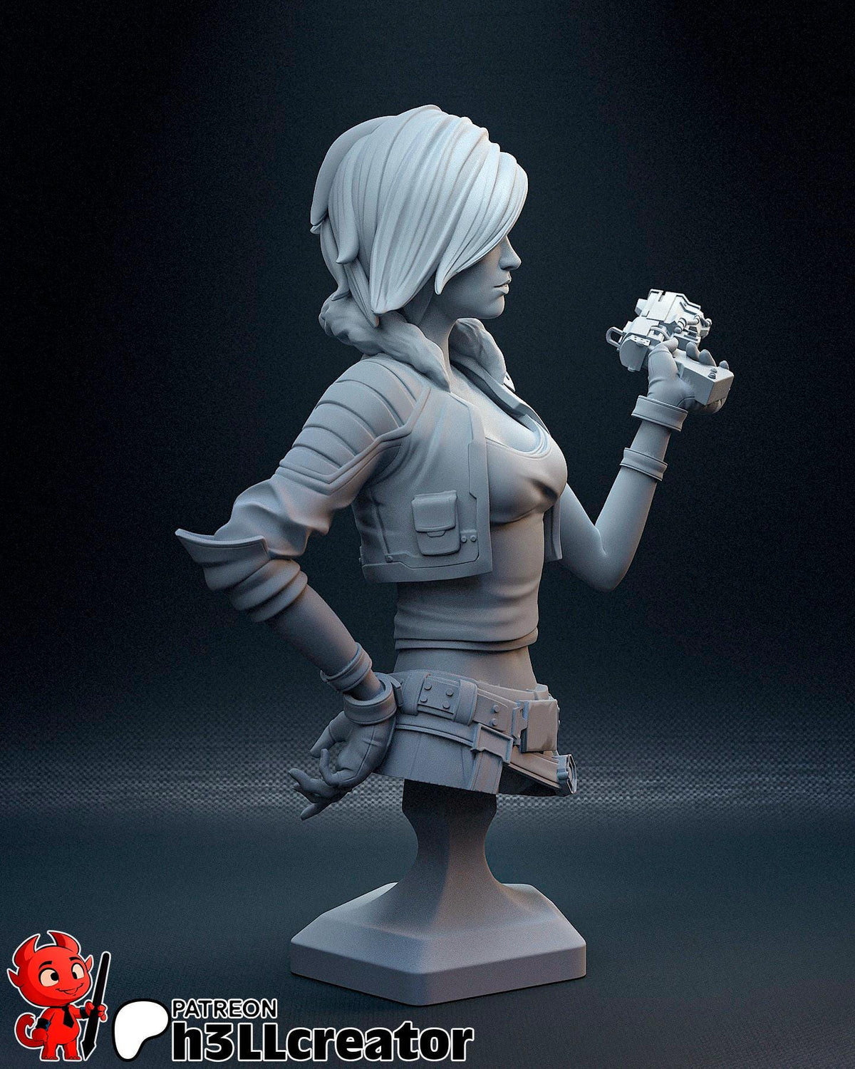 Lilith Borderlands 3 Bust - resin tabletop miniature alternate angle