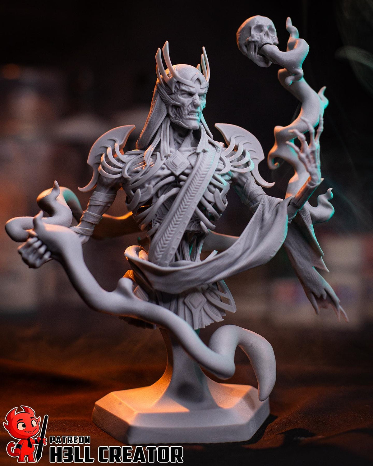 Vecna Dunegons & Dragons Bust - 3D printed miniature detail view