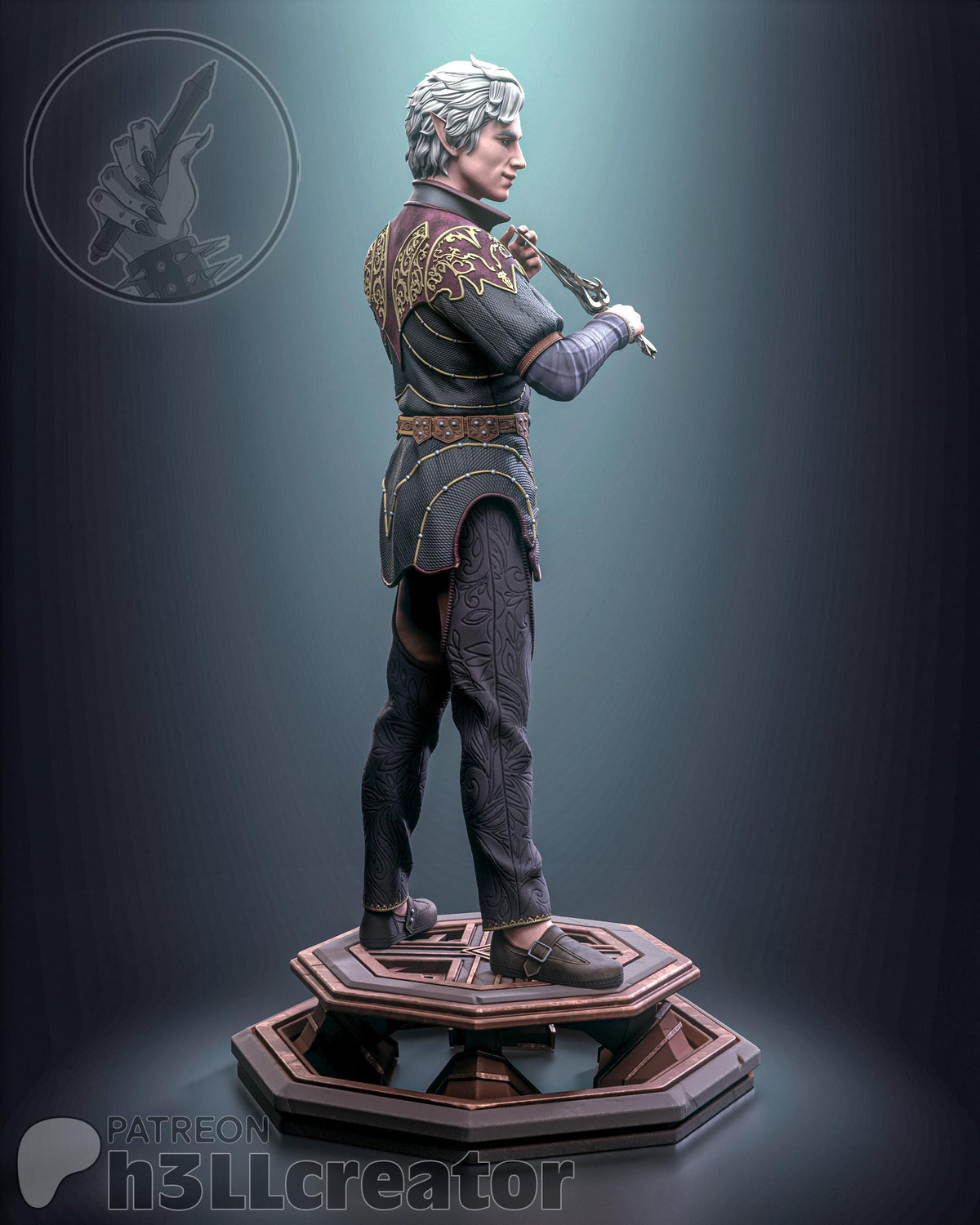 Astarion Figure - Baldur's Gate 3 - paintable tabletop miniature product view