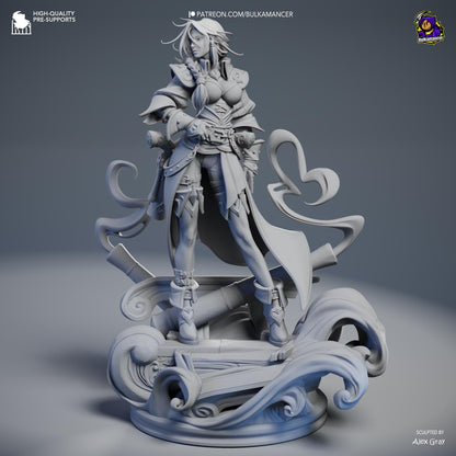 Miss Fortune Ruined King Figure - League of Legends - paintable tabletop miniature product view