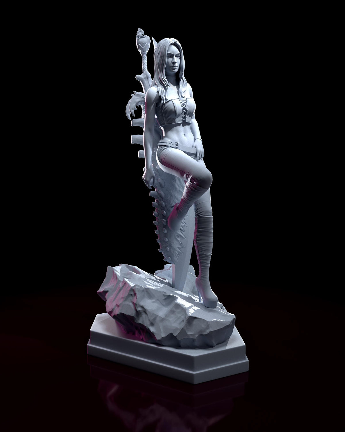 Trish Devil May Cry 4 Figure - 3D printed miniature detail view