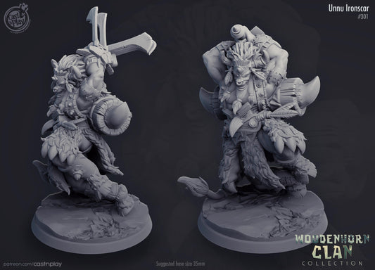 Minotaur Fighter Miniature - resin tabletop miniature front view
