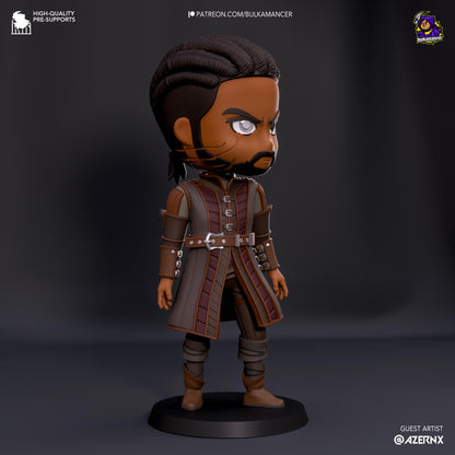 Wyll Chibi Figure - Baldur's Gate 3 - resin tabletop miniature alternate angle