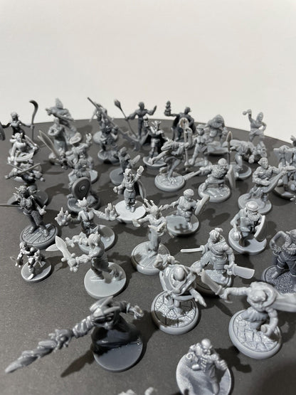 47 Miniature Set - Various Races and Classes - 3D printed miniature detail view