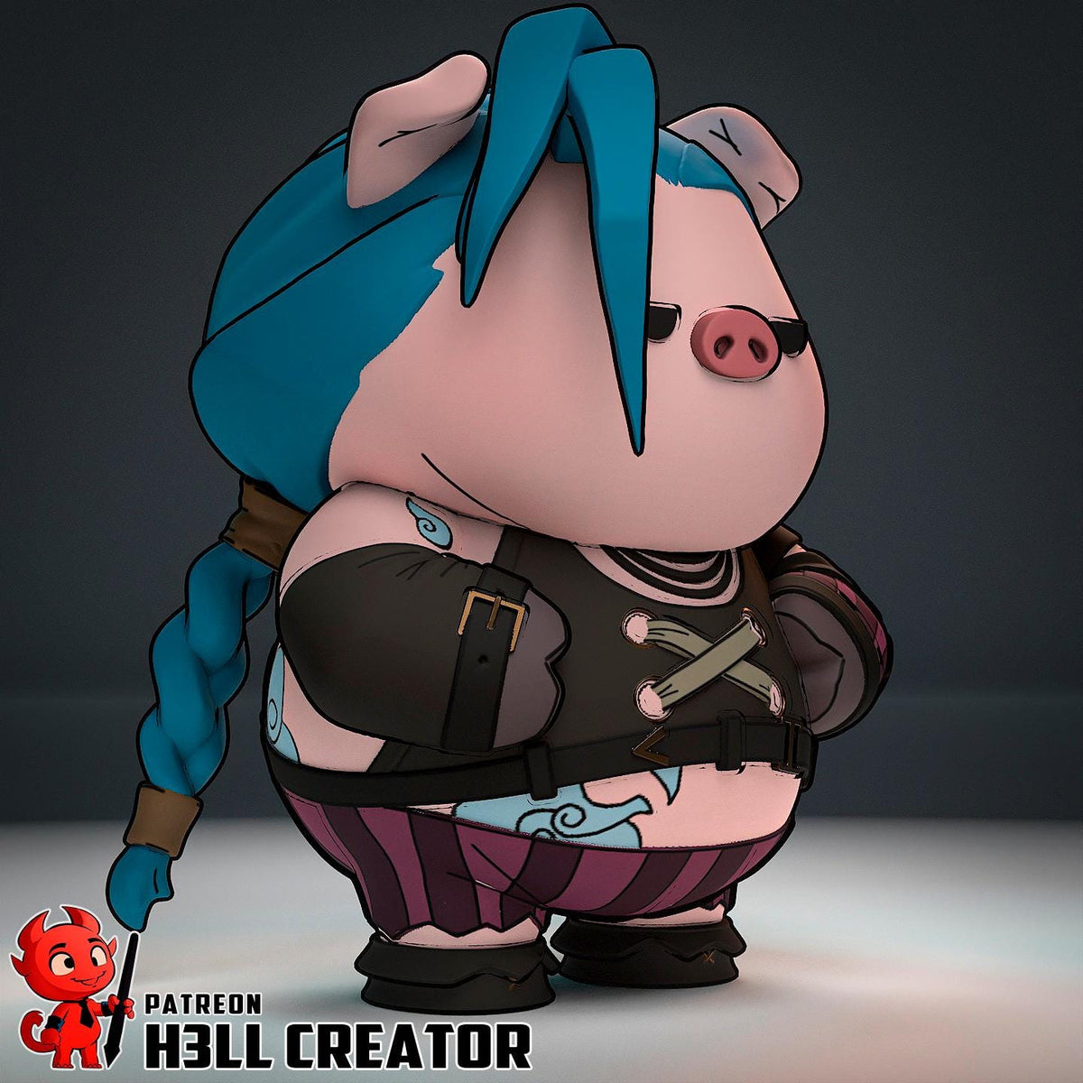 Jinx Powder Chibi Figure - League of Legends - resin miniature view 6