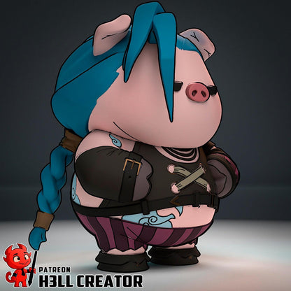 Jinx Powder Chibi Figure - League of Legends - resin miniature view 6