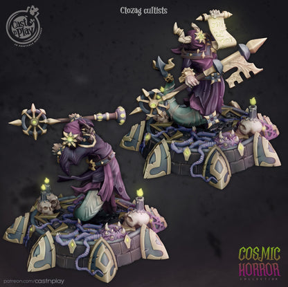 Demon Cultist Miniature - resin tabletop miniature front view