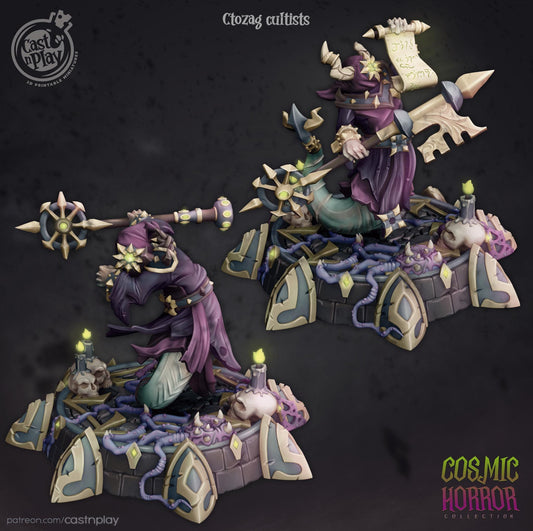 Demon Cultist Miniature - resin tabletop miniature front view