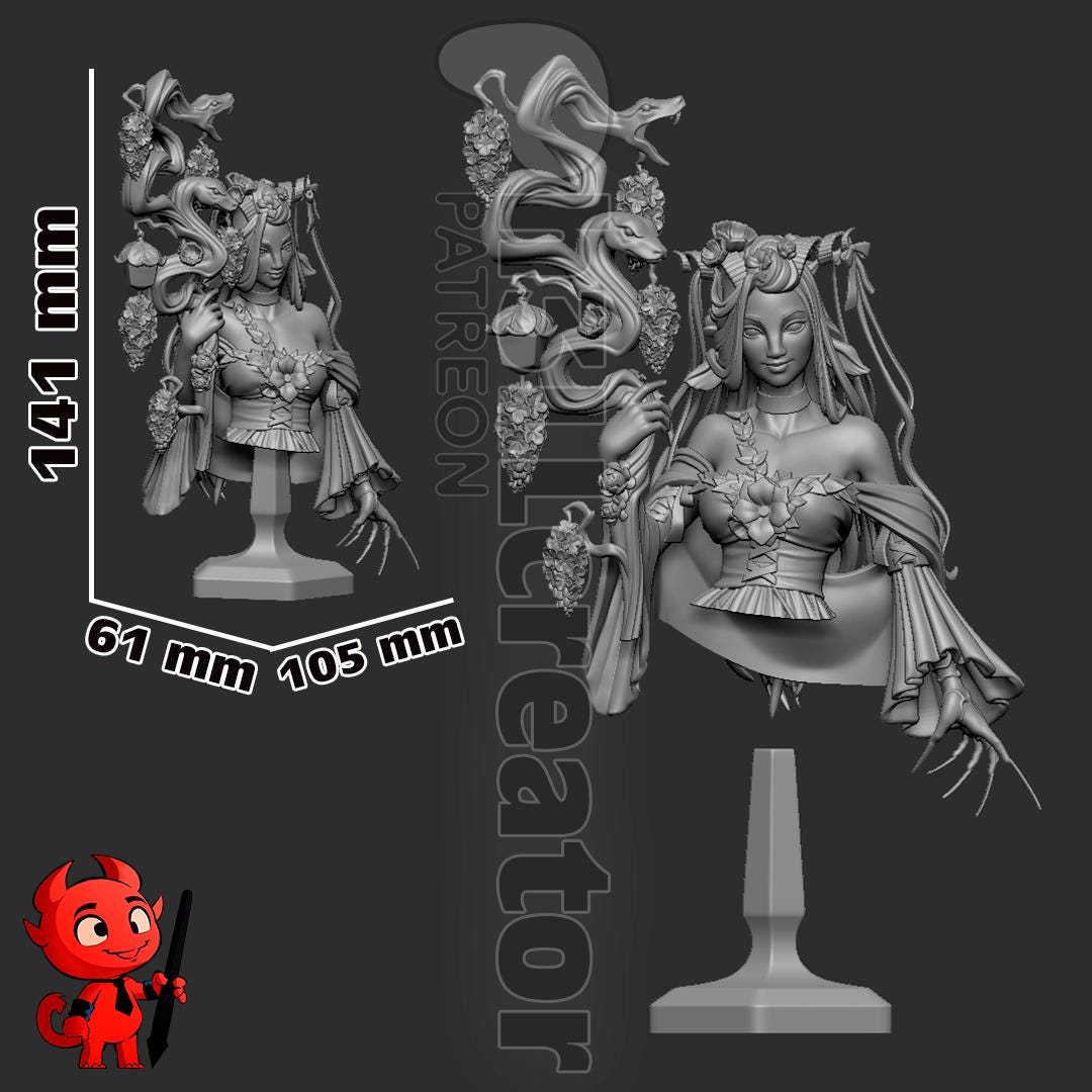 Fearne Bust - paintable tabletop miniature product view