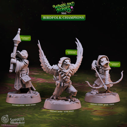 Aarakocra Ranger Miniature - resin tabletop miniature alternate angle