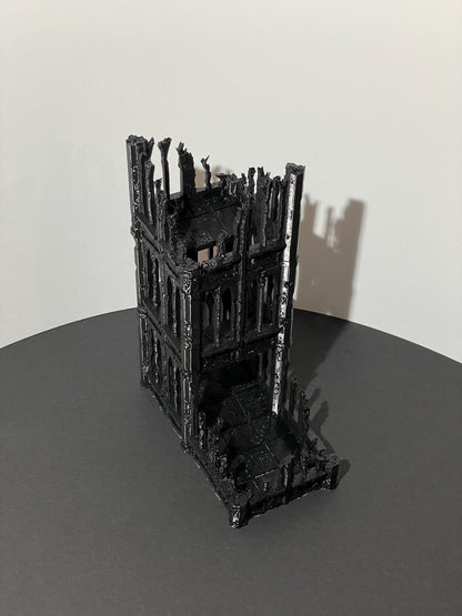 Ancient Gothic Ruin Dice Tower - paintable tabletop miniature product view