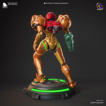Samus Aran Figure - Metroid - resin tabletop miniature alternate angle