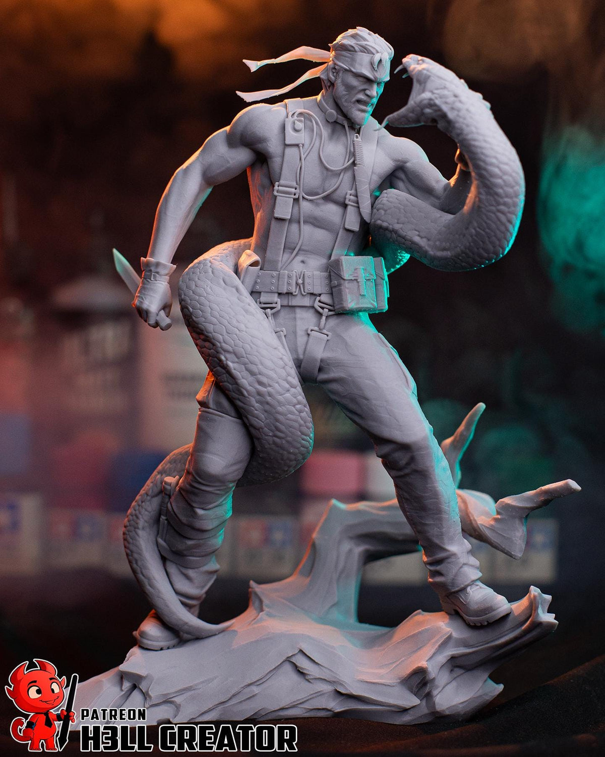 Big Boss Metal Gear Solid Snake Figure - resin tabletop miniature front view