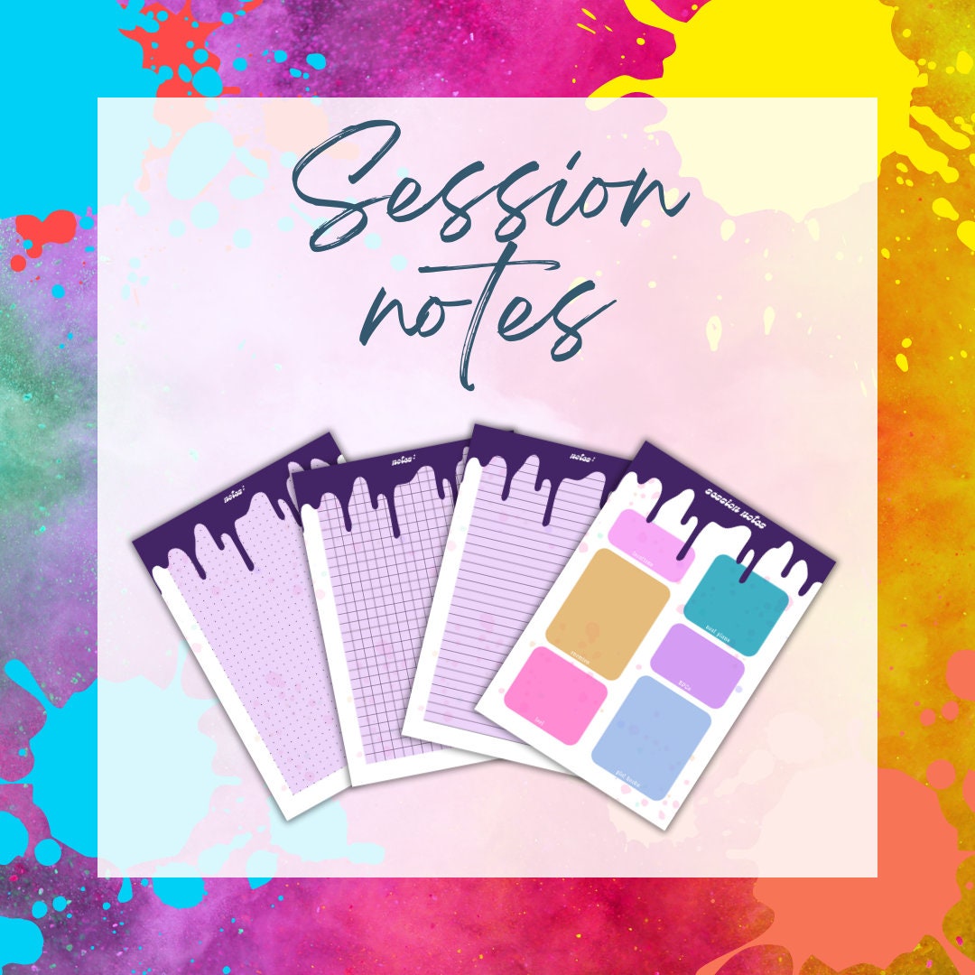 Session Notes - digital download preview