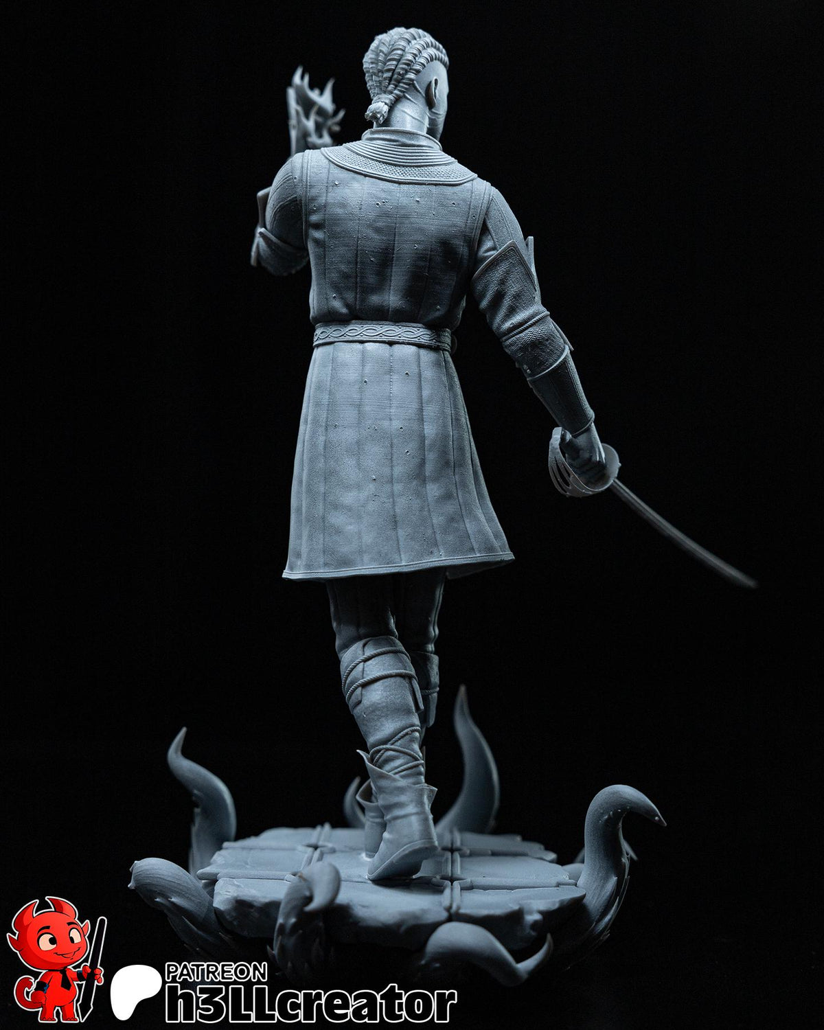 Wyll Figure - Baldur's Gate 3 - 3D printed miniature detail view
