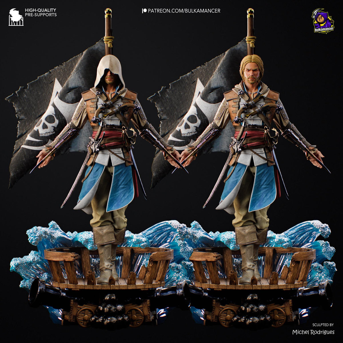 Edward Kenway Assassin's Creed Black Flag Figure - 3D printed miniature detail view