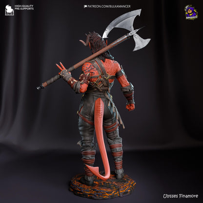 Karlach Figure - Baldur’s Gate 3 - resin tabletop miniature alternate angle