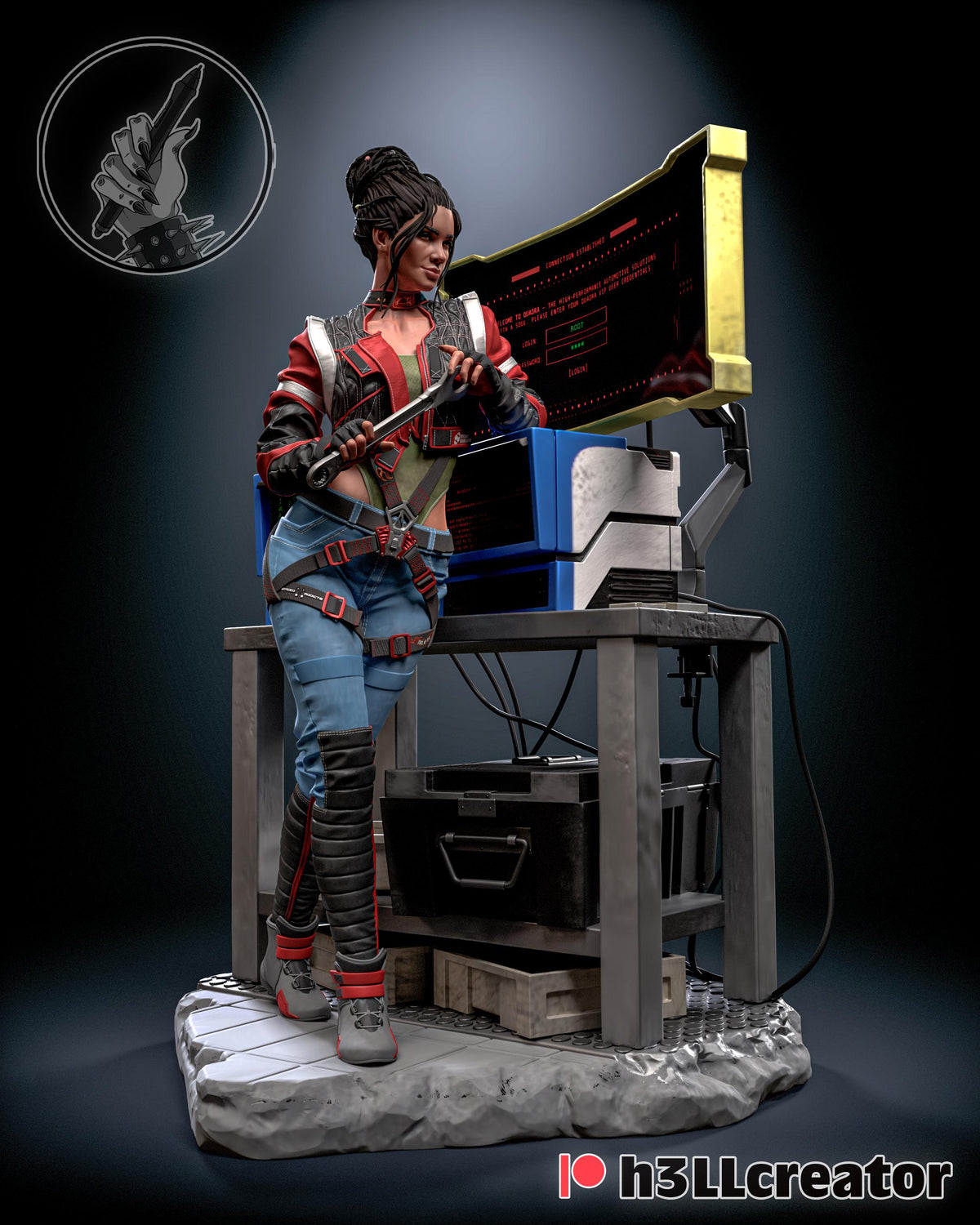 Panam Palmer Figure - Cyberpunk 2077 - resin tabletop miniature front view