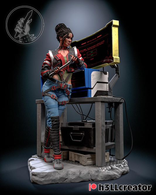 Panam Palmer Figure - Cyberpunk 2077 - resin tabletop miniature front view