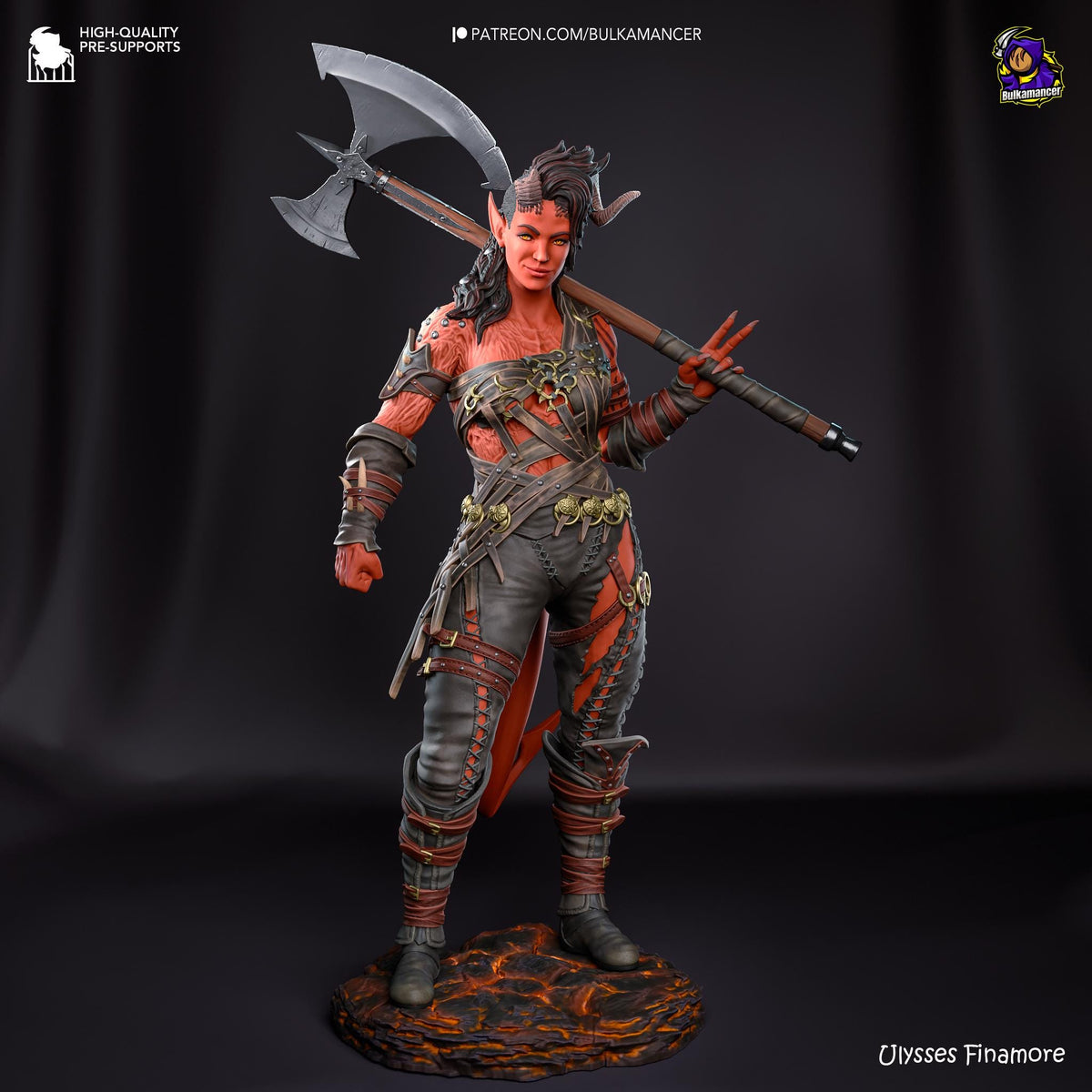 Karlach Figure - Baldur’s Gate 3 - resin tabletop miniature front view