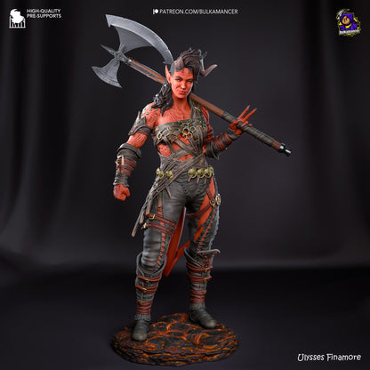 Karlach Figure - Baldur’s Gate 3 - resin tabletop miniature front view