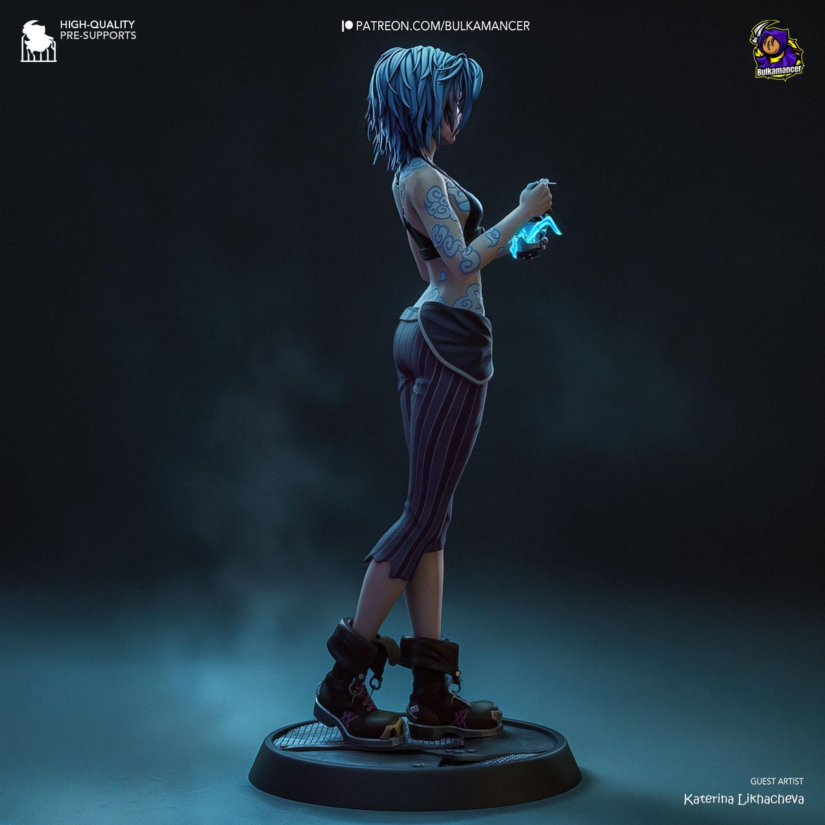 Jinx Broken Figure - Arcane - 3D printed miniature detail view