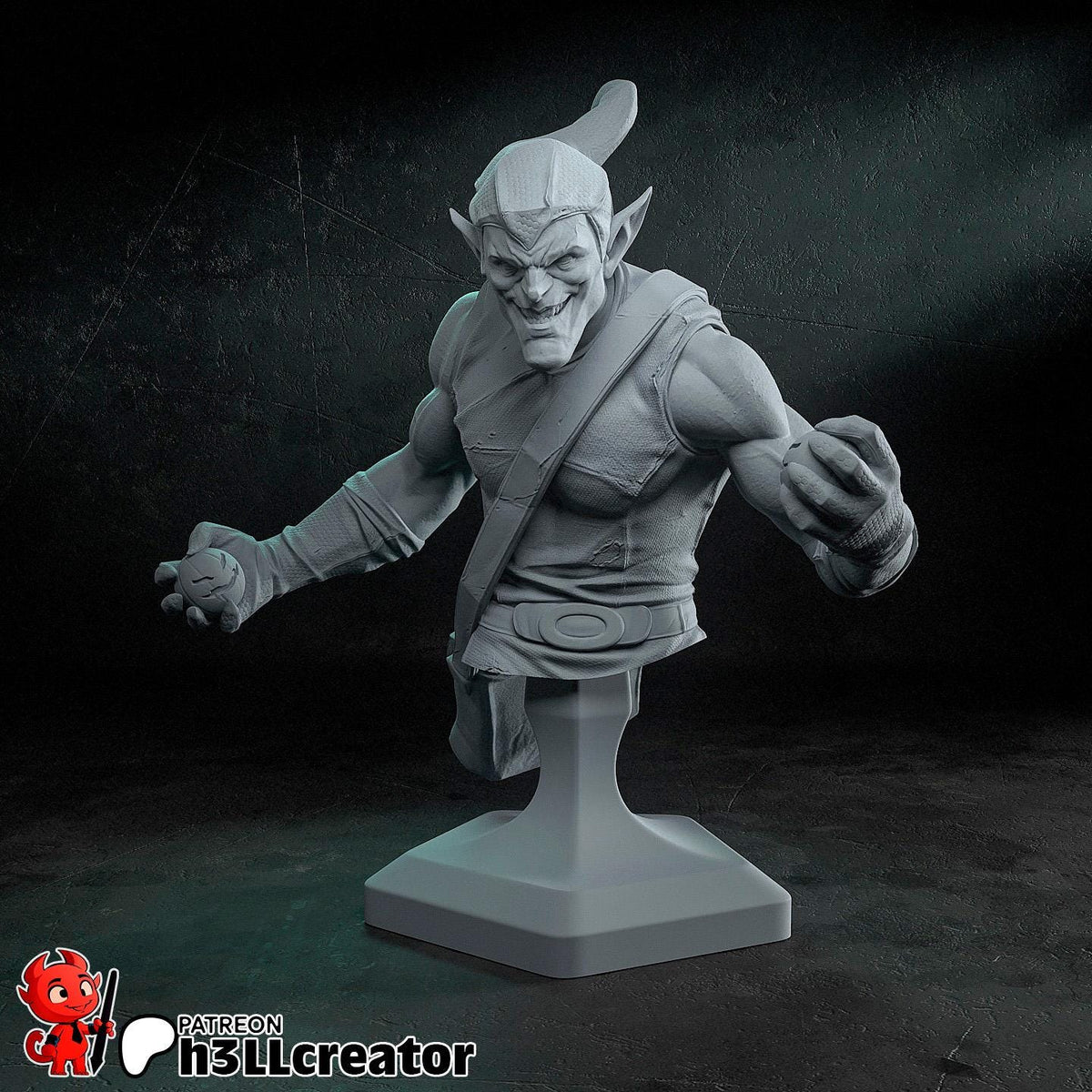 Green Goblin Bust - Spider-Man - resin tabletop miniature front view