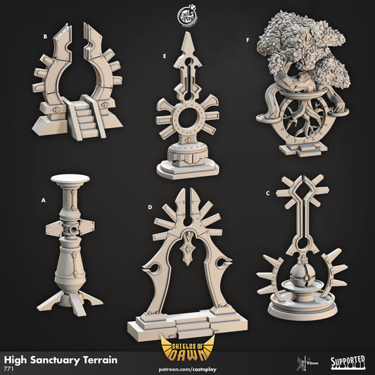 High Sanctuary Terrain Miniature - resin tabletop miniature front view
