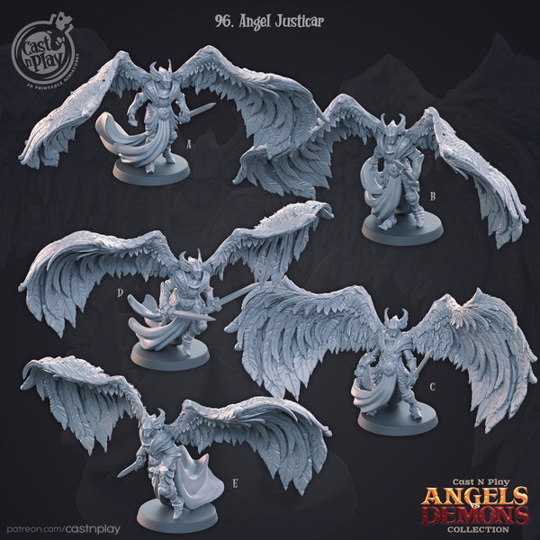 Aasimar Paladin Miniature - resin tabletop miniature front view