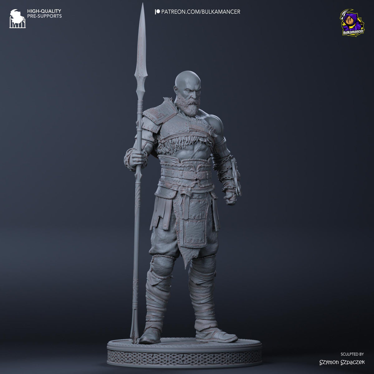 Kratos God of War Figure - paintable tabletop miniature product view