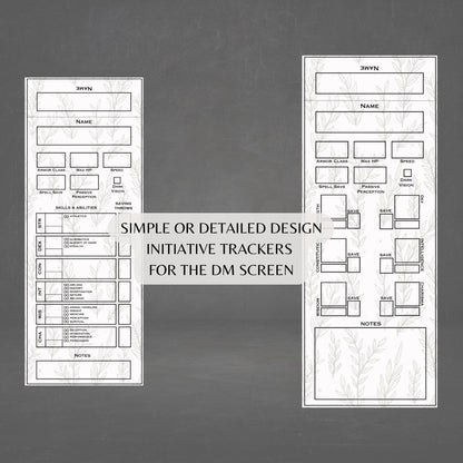 Fillable Initiative Tracker Cards - printable tabletop RPG resource preview