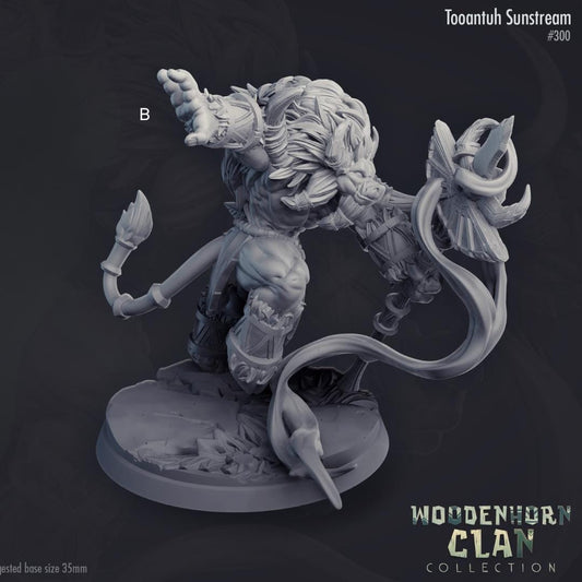 Tauren Shaman Miniature - resin tabletop miniature front view