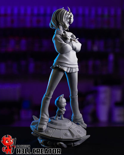 Momo Ayase DanDaDan Figure - resin tabletop miniature alternate angle