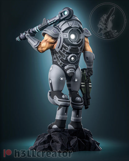 Grunt Figure - Mass Effect - 3D printed miniature detail view