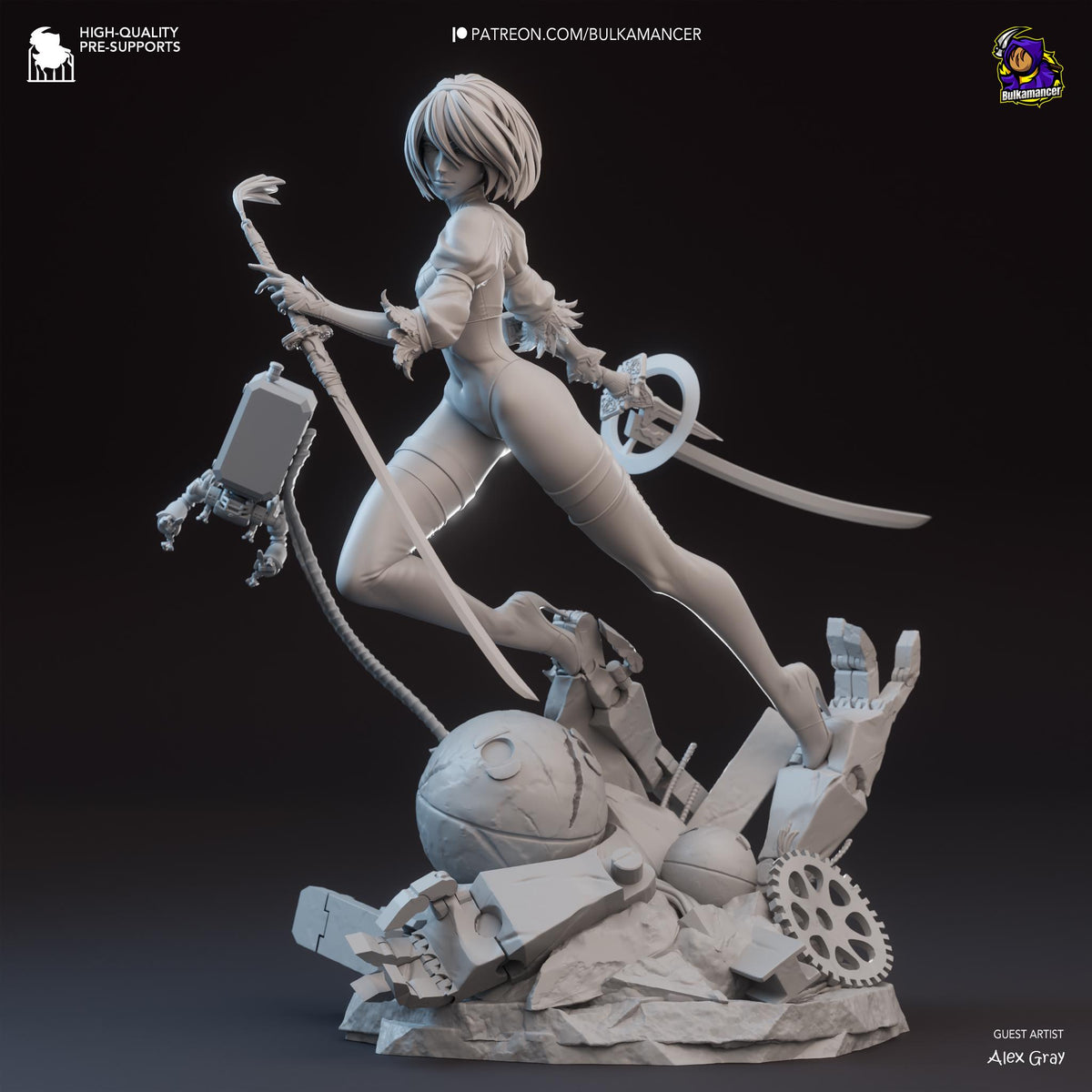 2B Figure - NieR: Automata - paintable tabletop miniature product view